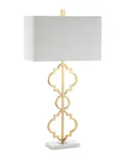 JONATHAN Y Selina 32in Ogee Trellis Modern LED Table Lamp