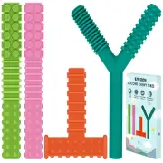 Sensory Chew Toys for Autistic Children, 4 Pack Silicone Chewy Tube Oral Motor T