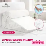 Bed Wedge Pillow Cool Gel Memory Foam Neck Back Sleep Support Cushion Headrest