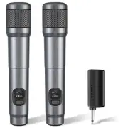 Wireless Microphone, Dual Handheld Dynamic Microphone with Rechargeable Recei...