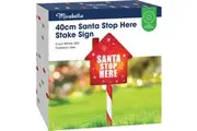 Mirabella Christmas 40cm Stake Light Santa Stop Here Sign each