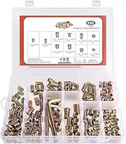 Threaded Bolt Connector, Hexagon Nuts Kit for Industrial, Bolt Connector Set, Home Hardware for Wood Furniture Pine Fiberboard
