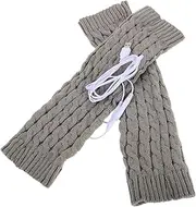 CORHAD 1 Pair Electric Heating Socks Running Knee Warmers Winter Boot Knee Warm Sock Winter Knee Brace Leg Warmers for Women Knee Braces Knit Leg Warmers Leg Warm Sleeves Yarn Grey
