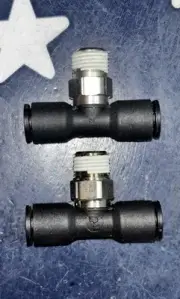 2X Parker LEGRIS 3108 56 11 BRANCH TEE 1/4” PTC TUBE X 1/8” NPT MNPT 31085611
