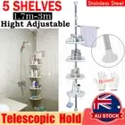 5 Tier Telescopic Shower Corner Shelf Caddy Hold Bathroom Organiser Storage Rack