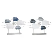 Decorative Figure Dkd Home Decor 63 x 9 x 44 Cm Grey Blue White Spirals 2 Units