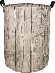 KUNRO Large Sized Round Storage Basket Waterproof Coating Organizer Bin Laundry Hamper for Nursery Clothes Toys (Tree Stump)