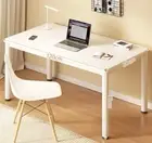Upgraded Office Computer Desk Office Table White Dining Table 120cm Metal Frame
