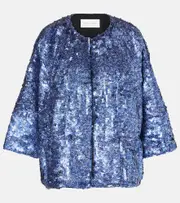[Dries Van Noten] Dries Van Noten Sequined jacket AU 10 blue
