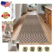 Durable 2'6" x 8' Low Pile Jute Runner - Stain Resistant for Kitchen & Hallways