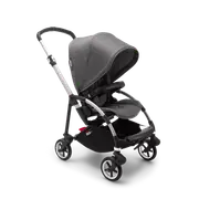 Bugaboo Bee 6 seat pram Grey mélange sun canopy, grey mélange fabrics, aluminium chassis