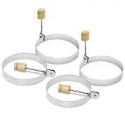 4 Pc Non Stick 3.25" Metal Mold Mini Pancake Tool Round Omelette Fried Egg Ring