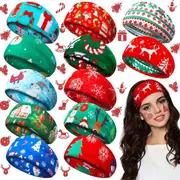 12 Pack Christmas Sports Headband Elastic Headbands Sweat Absorbing Headband