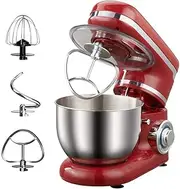 Professional Food Stand Mixer 4L Stainless Steel Bowl 7 Speed Kitchen Food Mixer Dough Blender Includes Stainless Steel Whisk Egg Beater Dough Hook for Kitchen Baking Cakes 1200W