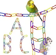Plastic Chain Links (100 pc) - Lightweight & Durable DIY Pet Toy for Parrots, Rats & Sugar Gliders - Variety Pack of 6 Vibrant Colors - Interchangeable C-Clip Hooks Great for Classroom or Playroom