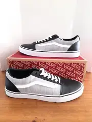 Vans Ward Skate Shoe Drizzle/White Faux Leather VN0A5HTSACE Men's Size 13