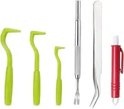 ZORVUJI Tick Tweezers for Dogs, Cats and People - Set of 6 Tick Removers with Tick Hooks, Metal Tick Tweezers and Tick Tweezers, Safe Tick Remover for Pets and Children