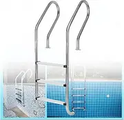 Swimming Pool Ladder,304 Stainless Steel Dock Ladder,Pool Pedal,Pool Steps for In-Ground Swimming Pools,Easy to Assemble(3 Step)