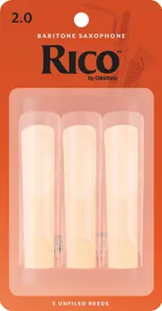 Rico Baritone Sax Reeds, Strength 2.0, 3-pack