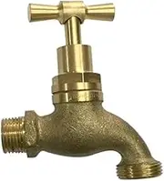 Mildon T Head Male Half Turn Ceramic Disc Rough Brass Hose Cock, 1/2-Inch