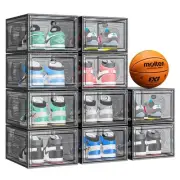 10 Pack Thicken Shoe Organizer Stackable,Upgraded Sturdy Shoe Storage Box wit...