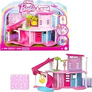 Barbie Mini BarbieLand Dollhouse Sets, Mini Dream Villa with Surprise Approx 4cm Barbie Doll, Furniture and Accessories Plus Lift and Pool, 4 Years+, HYF45