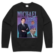 Michael Scott Homage Jumper Sweater Sweatshirt US Office TV Show Retro 90's Vintage Funny CrewneckHoodie