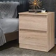 ALFORDSON Bedside Table Wooden Nightstand Timeless Sofa Side Home Storage Cabinet Organiser 2-Drawer Side End Table Chest Bedroom Living Room Furniture Oak
