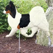 Papillon Outdoor Garden Sign Hand Painted Figure Tri Color