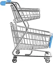 WOONEKY Mini Shopping Cart Trolley Stylish Storage Basket for Home Office Present for Valentine Day Mother Day More Chic Design Multi Functional Organiser