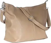 [LiaTalia] Women's Medium Hobo Shoulder Bag Genuine 100% Italian Leather Stylish & Elegant Design - ADAL