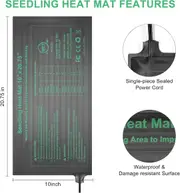 FOHOA 4 Pack Seedling Heat Mat Heating Mat for Plants Grow Seed Starting Greenhouse