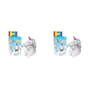 2PK Gamago 11cm Unicorn Tea Infuser Strainer Herb Drink Filter Diffuser GRY