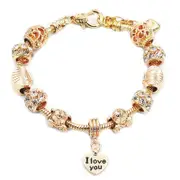 Charm Bracelets, I Love You - Rose Gold