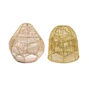 Chinese Style Imitation Rattan Lampshade DIY Weaving Lamp for Home Decor
