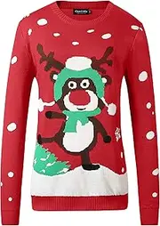 [Camii Mia] Women's Pullover Sweaters Holiday Santa Clause Ugly Christmas Sweater for Women