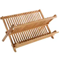 在飛比找PChome24h購物優惠-VERSA 折疊式竹製碗盤瀝水架
