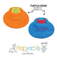 在飛比找博客來優惠-加拿大 flapjacks 兒童翻轉防曬帽-烏龜&螃蟹 2-