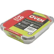 10pc Lemon & Lime 32cm Aluminium BBQ Foil Tray Food Containers w/ Lid Silver