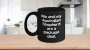 Australian Shepherd Mug Black Coffee Cup Funny Gift for Aussie Dog Owner Lover