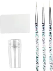 MUSISALY 1Set Portable Nail Art DIY Nail Stamp Painting Tools with Nail Pull Line Pens for Creative Manicure Designs for Home Nail Art Salon Use