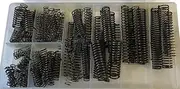 TZ Assorted Box of 114 Compression Springs, Black Finish, Stainless Steel, 14-75mm x 6-14mm, Classic Style