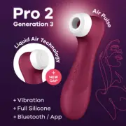 Satisfyer Pro 2 Gen 3 with App Control - Wine Red -Rechargeable Clit Stimulator