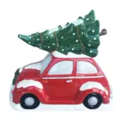 Blue Sky Clayworks - Red Bug Car with Christmas Tree Cookie Jar - 17798