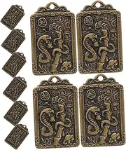 [TOYANDONA] 10pcs Lucky Charms Charms Animal Amulet Ornament Decoration Snake Chinese Zodiac Pendant Brass Amulet Keychain