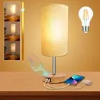 Bedside Lamp, A+C Charging Ports Touch Control Table Lamp, 3 Way Dimmable, Bedsi