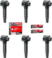6Pcs Ignition Coils Pack UF553 5C1652 & 6 Motorcraft Platinum Spark Plug SP520 SP589 CYFS12YT6 Compatible with Ford Explorer F-150 Mustang Taurus 3.5L V6 Lincoln MKS MKT 3.7L V6