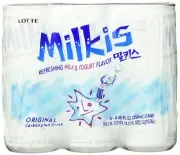 Lotte Milkis Soda Beverage 8.5 Fl Oz Pack of 6 Dairy Based Drink