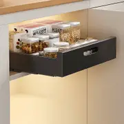 Kitchen Cabinet Pull Out Slide Drawer Shelf Organiser Rack Storage Holder Spices,No Drill Slide Out Drawers 35cm Black