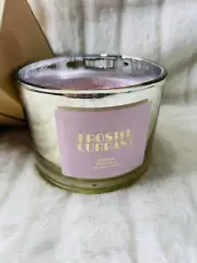 New Avon Frosted Currant 3 wick Candle 11 oz Soy Candle White